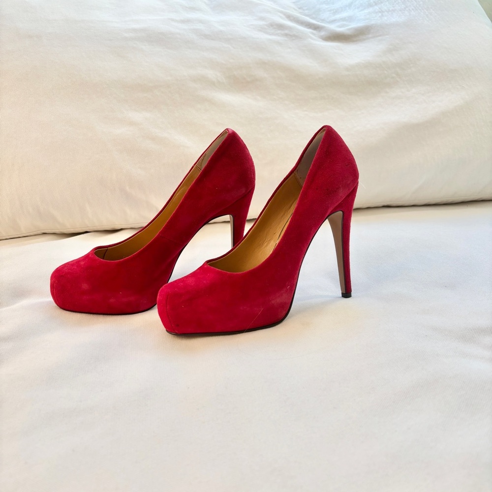 Dolce Vita Red Suede Pumps High Heel Platform size 8.5 - Picture 1 of 12